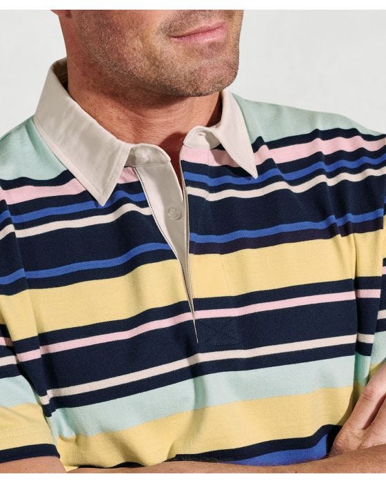 Damart Brook Taverner - Walken SS Irregular Stripe Rugby Shirt