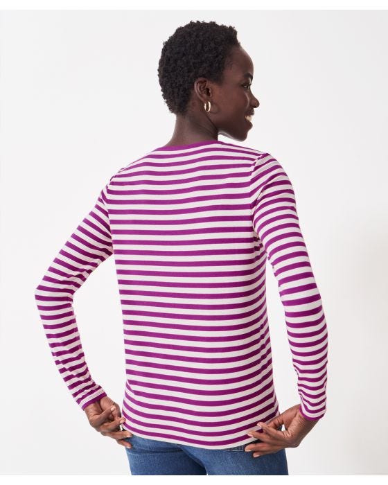 Damart Crew Clothing - Modal Blend Stripe Crew Neck Top