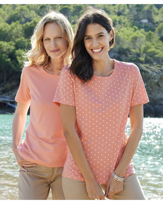 damart 2 Pack Cotton Jersey Tops