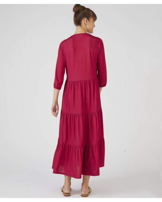 Damart 3/4 Sleeved Tiered Dress