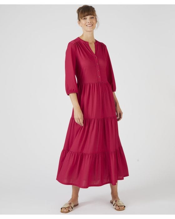 Damart 3/4 Sleeved Tiered Dress