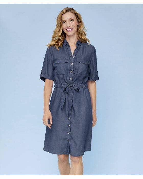 damart Adjustable Fit Denim Tencel Dress