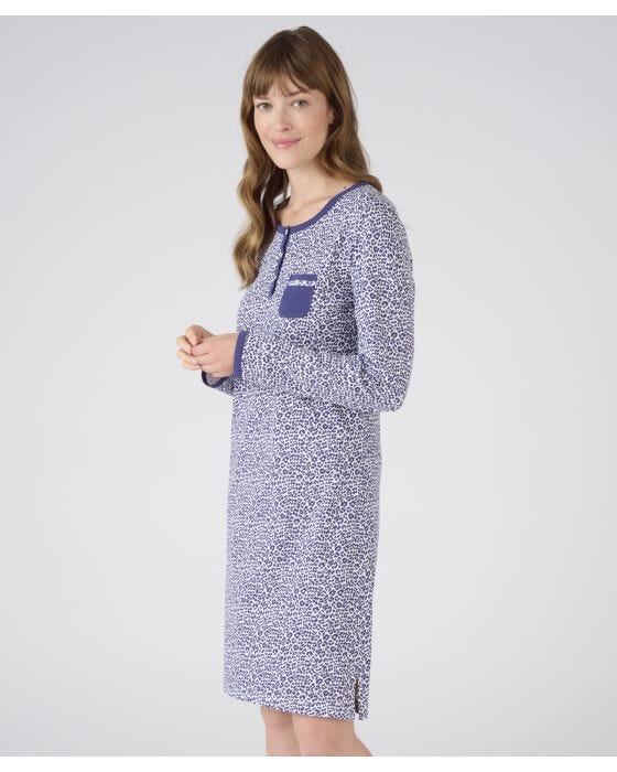 Damart Animal Print Long Sleeve Nightdress