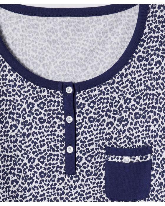 Damart Animal Print Long Sleeve Nightdress