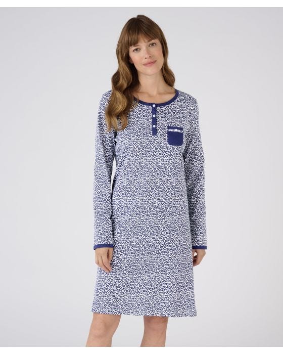 damart Animal Print Long Sleeve Nightdress