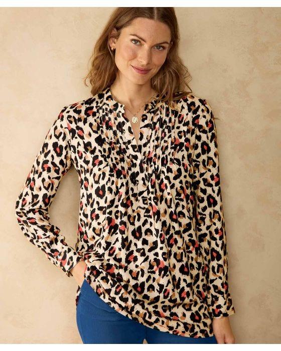 damart Animal Print Tunic Blouse