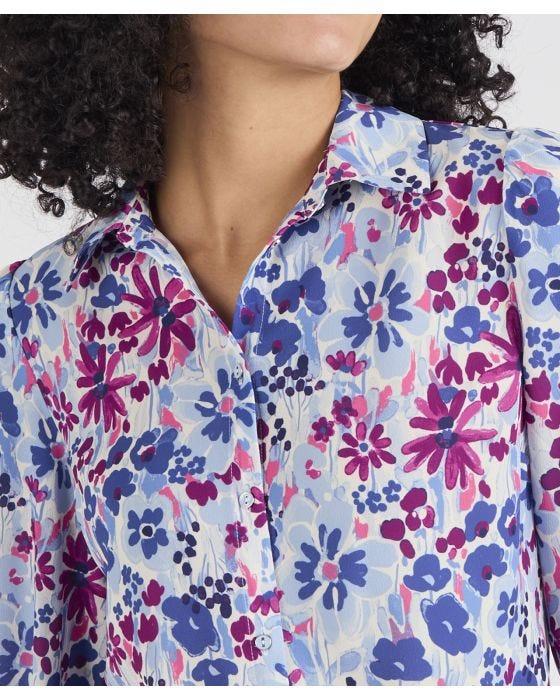 Damart Balloon Sleeve Floral Printed Blouse
