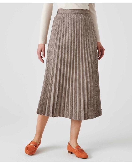 damart Beige Pleated Skirt