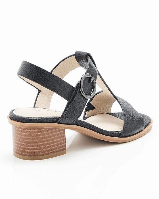 Damart Block Heeled Leather Sandal