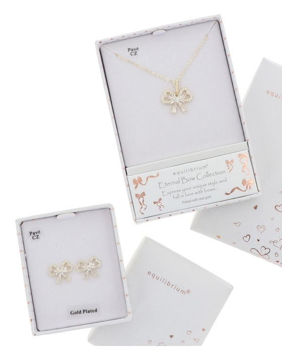 Damart Bow Necklace & Earring Set