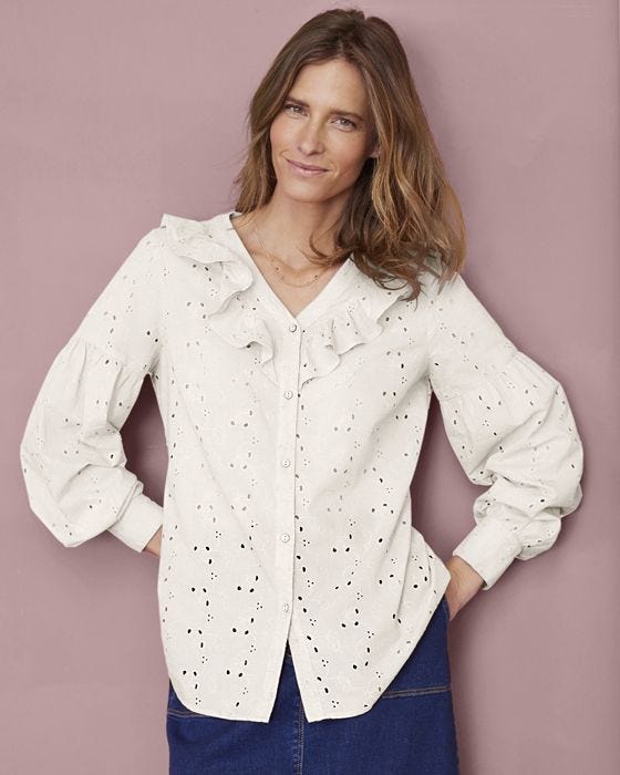 damart Broderie Anglais Blouse