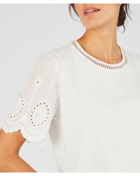 Damart Broderie Anglais Detail T-shirt