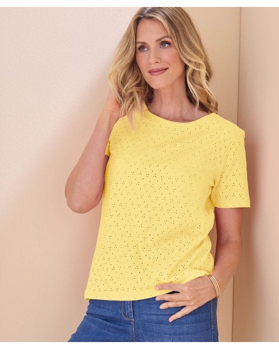 damart Broderie Anglais Style T-shirt