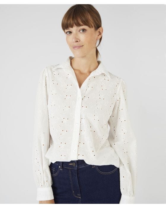Damart Broderie Anglaise Cotton Blouse