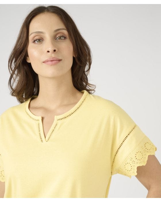 Damart Broderie Detail Organic Cotton T-shirt
