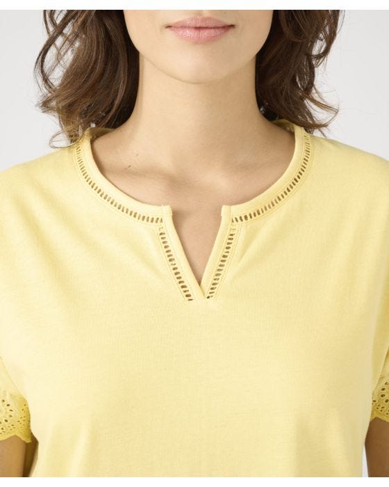 Damart Broderie Detail Organic Cotton T-shirt