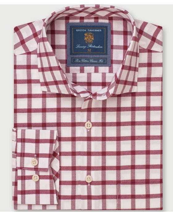 damart Brook Taverner Grid Check Long Sleeve Shirt