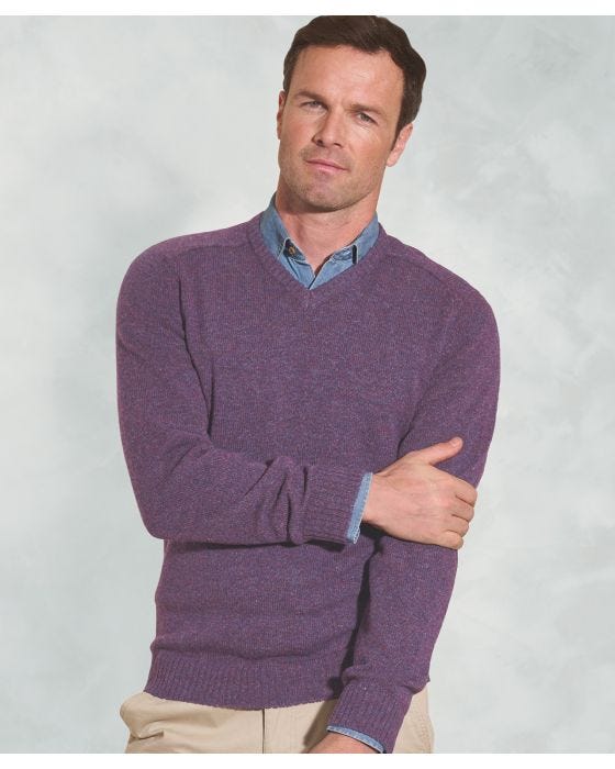 Damart Brook Taverner Lambswool V Neck 7gg