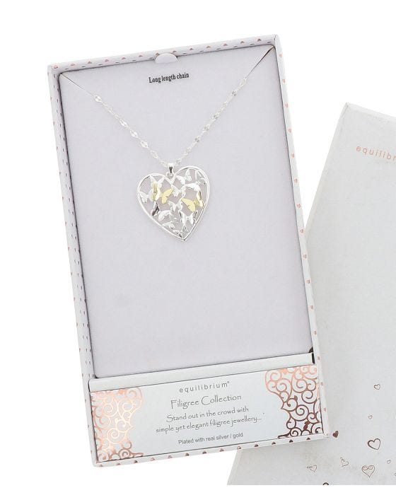 damart Butterfly Heart Long Necklace