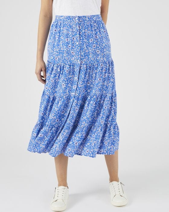 damart Button-through Print Skirt