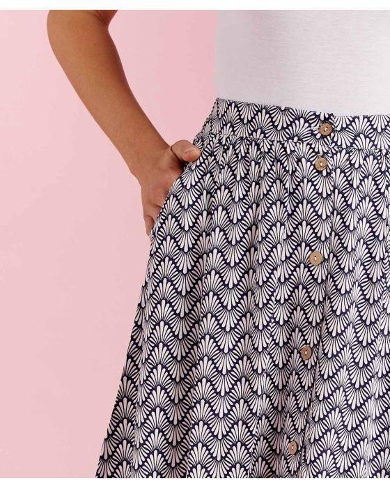 Damart Button-through Skirt