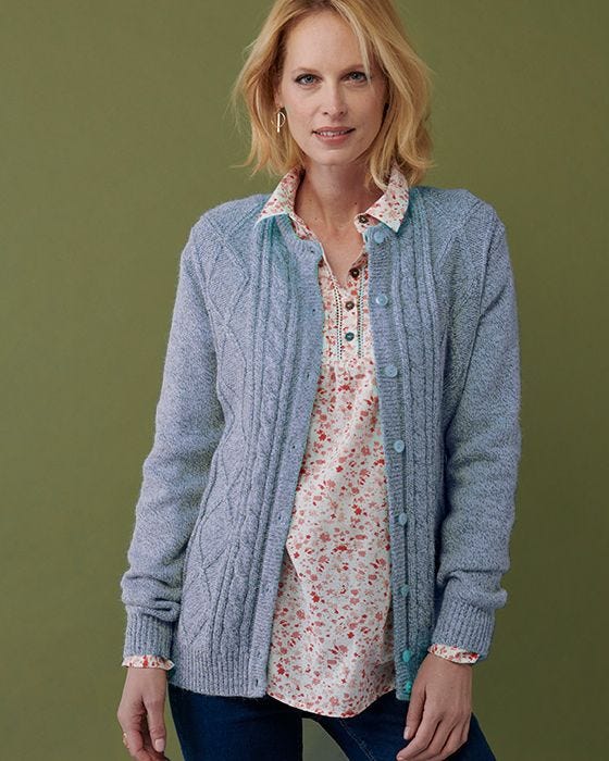 Damart Cable Knit Cardigan