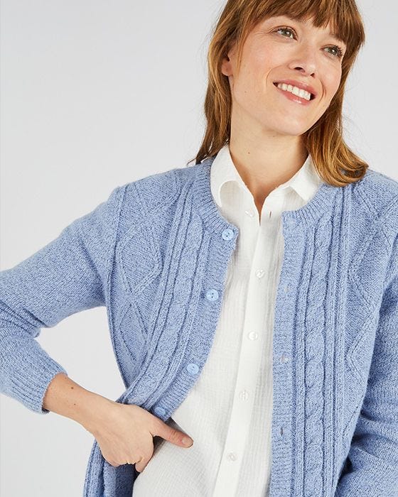 Damart Cable Knit Cardigan
