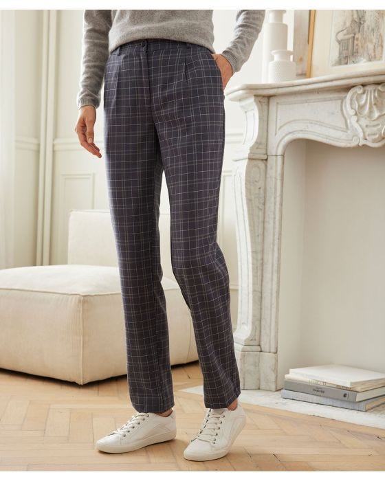 Damart Check Flannel Trousers