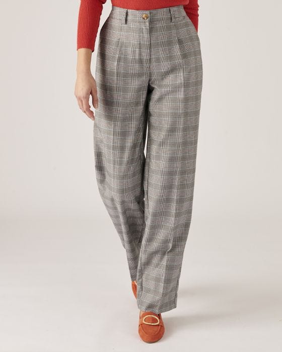 Damart Check Flat Stretch Jersey Trousers