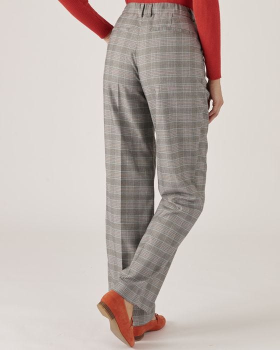 Damart Check Flat Stretch Jersey Trousers