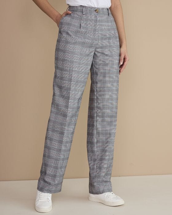 damart Check Flat Stretch Jersey Trousers