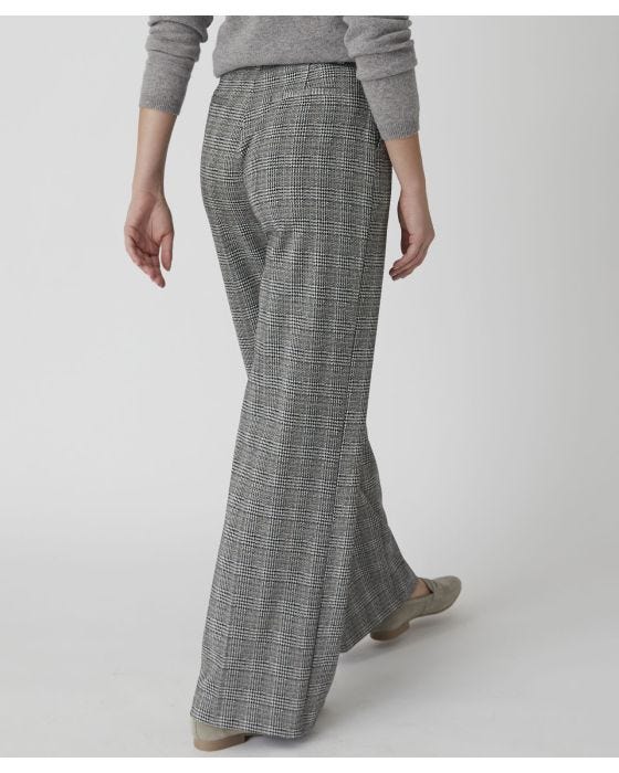 Damart Check Wide-leg Trousers
