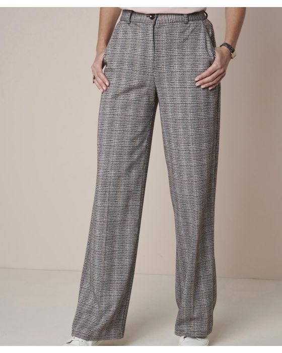 damart Check Wide-leg Trousers