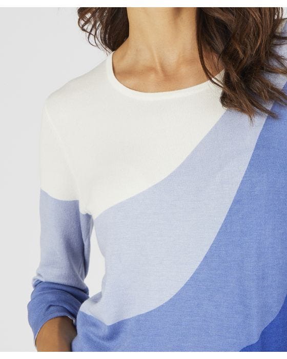 Damart Colourblock Fine Knit Jumper
