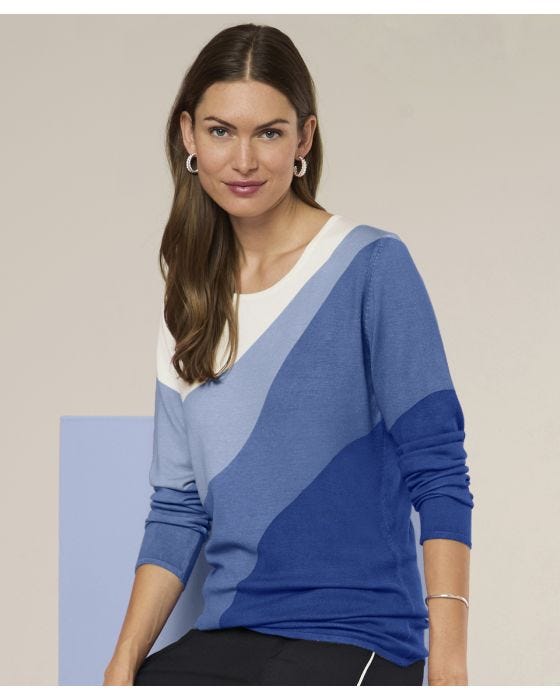 damart Colourblock Fine Knit Jumper