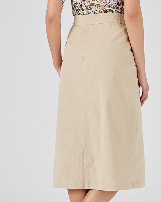 Damart Corduroy Skirt With Button Detail