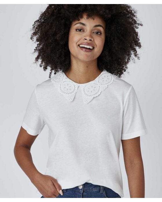 Damart Cotton Rich Collar Detail T-shirt