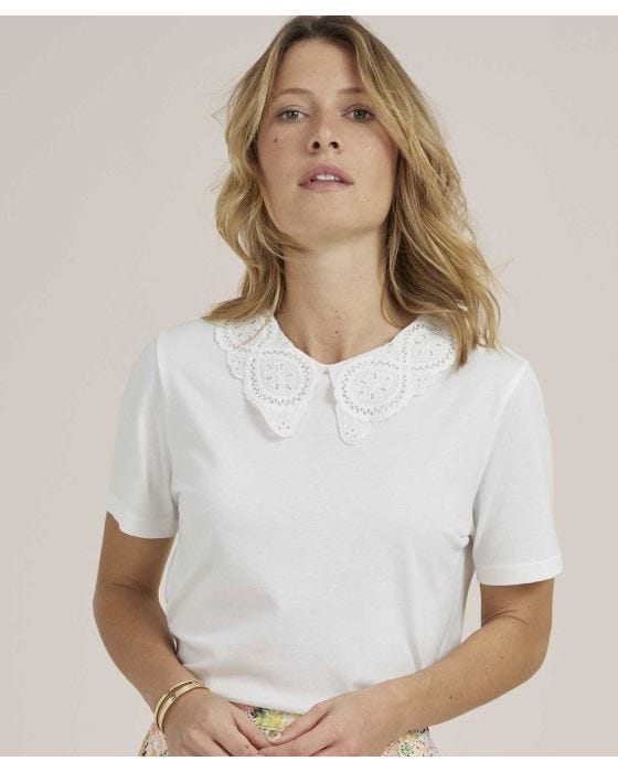 damart Cotton Rich Collar Detail T-shirt