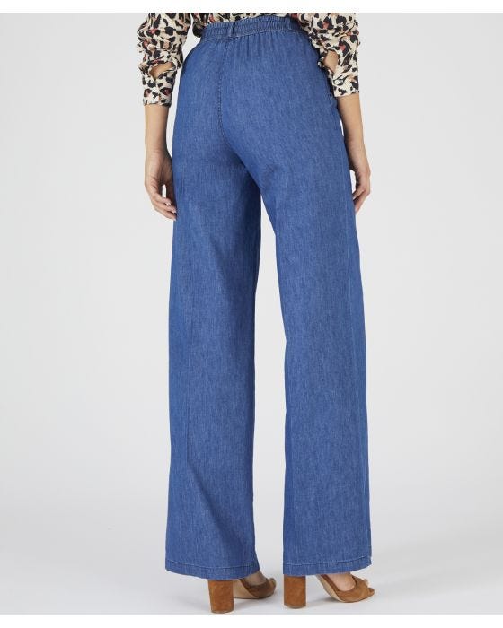 Damart Cotton Wide-leg Trousers