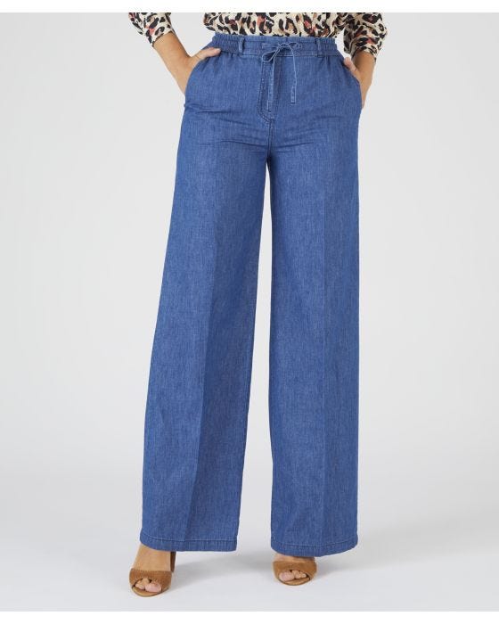 damart Cotton Wide-leg Trousers
