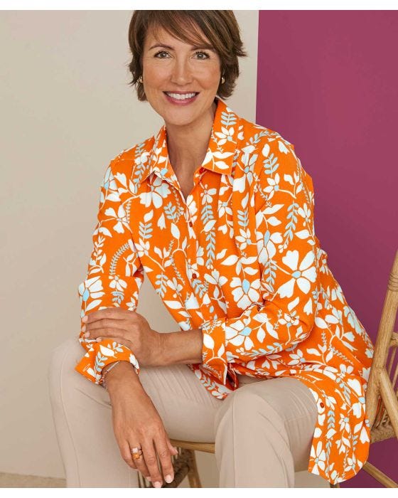 damart Crepe Floral Print Blouse