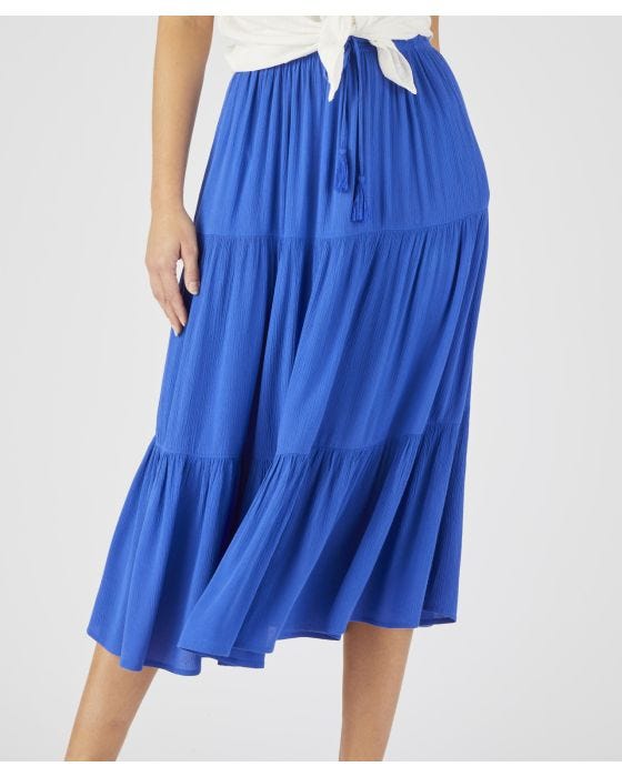 Damart Crinkle Tiered Skirt