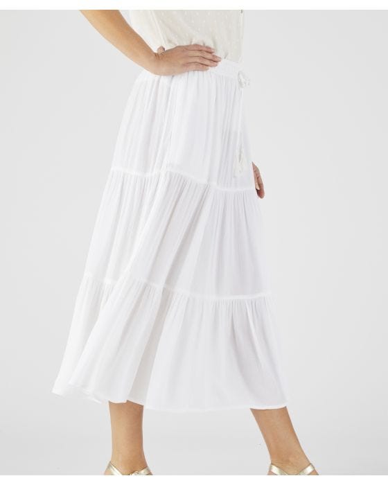 Damart Crinkle Tiered Skirt