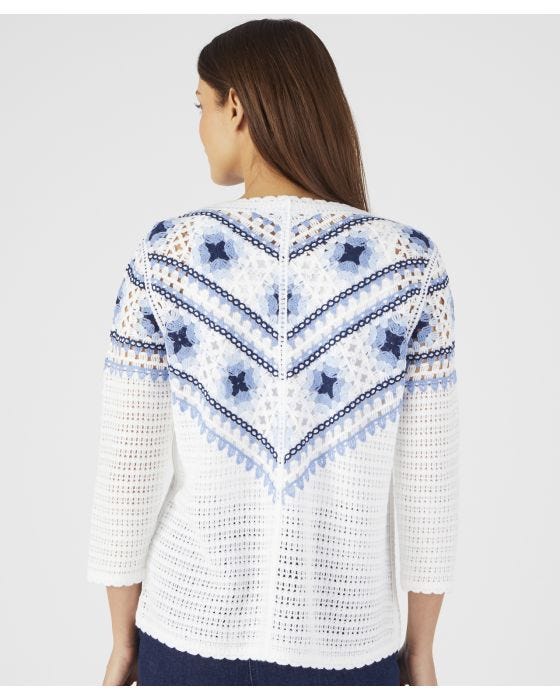 Damart Crochet Detailed Jumper