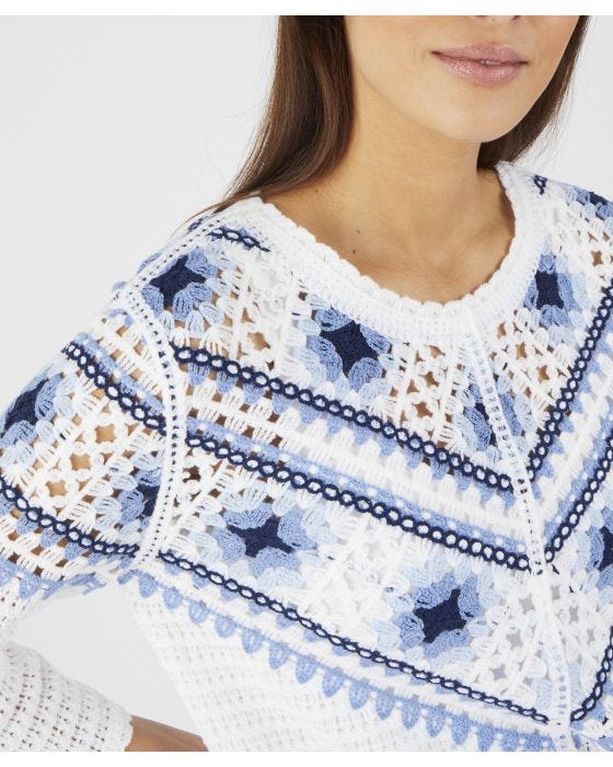 Damart Crochet Detailed Jumper