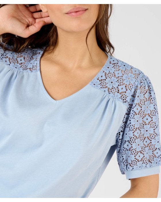 Damart Crochet-Look Detailed T-shirt