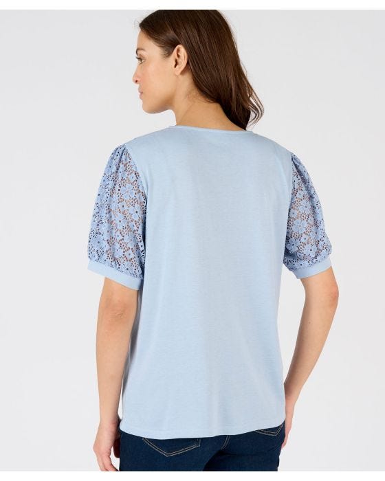 Damart Crochet-Look Detailed T-shirt