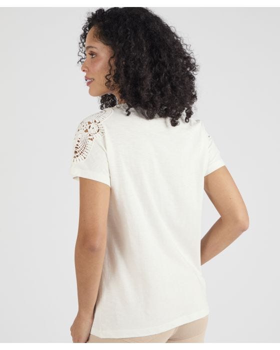 Damart Crochet Sleeve Detail T-shirt