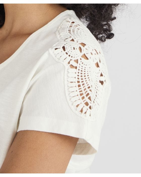 Damart Crochet Sleeve Detail T-shirt