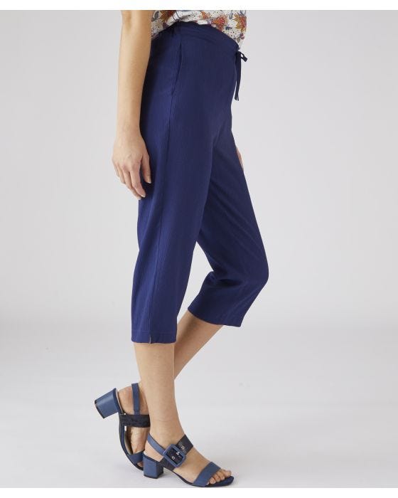 Damart Cropped Crinkle Trousers